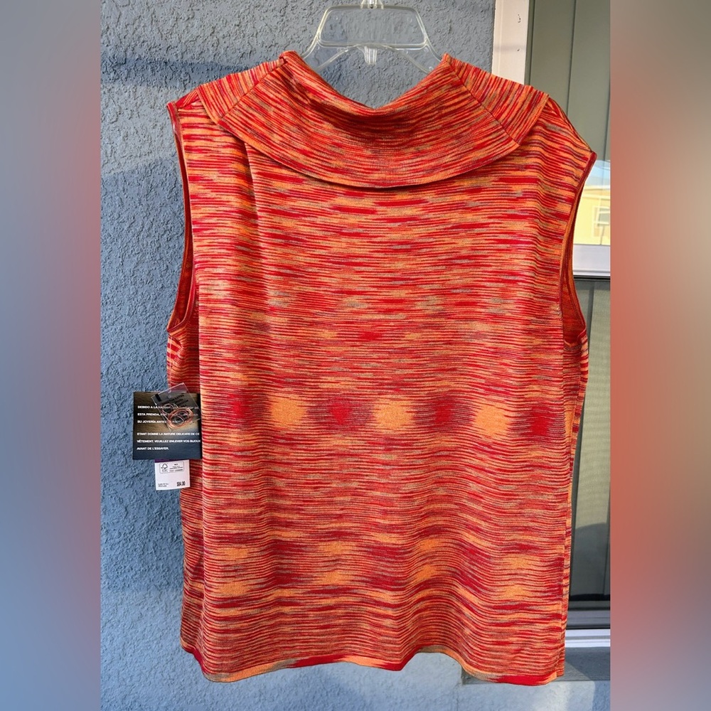 Jones New York Sleeveless Cowl Neck 2X Top Multicolored Stretchy Pullover - Picture 2 of 5